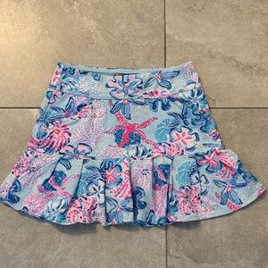 Lilly Pulitzer Blue and Pink Floral Mini Skirt